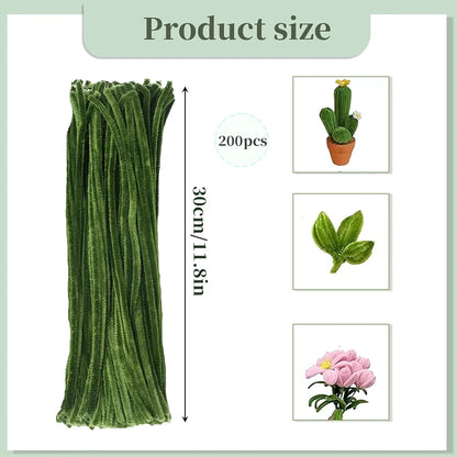 Green Pipe Cleaners for Arts and Crafts Pack of 100
