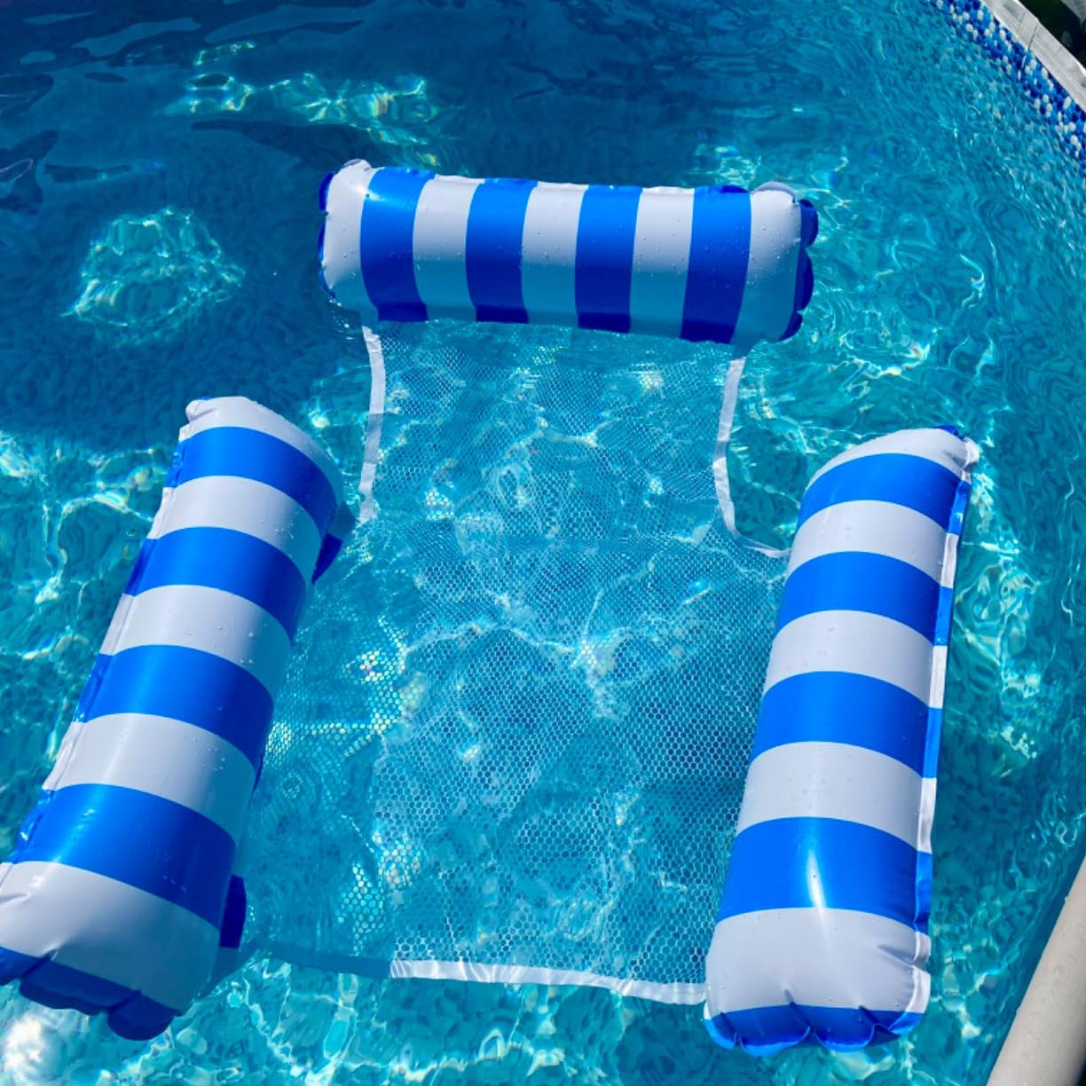 4-in-1 Inflatable Water Hammock Set with Pump (Pack of 2) – Pool & Beach Floating Loungers