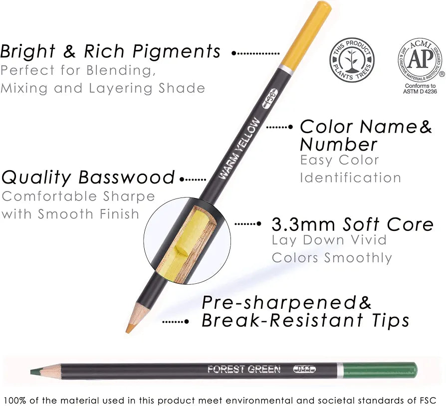 KALOUR Colored Pencils Set of 72 Colors