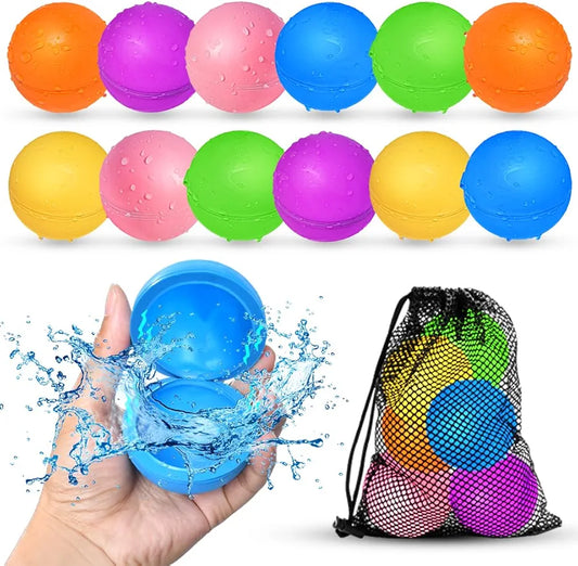 12 Pack Reusable Water balls, Magnetic Self-Sealing