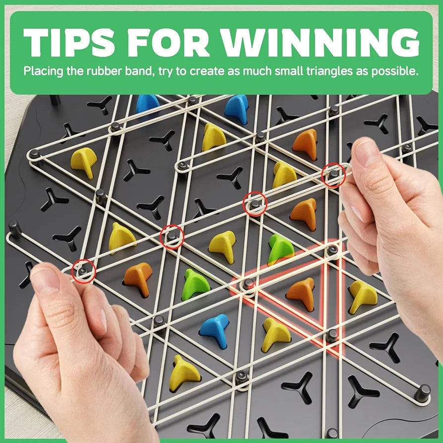 Chain Triangle Chess Strategy Board Game 2–4 Player Family Logic Game for Kids & Adults (6+ Years)