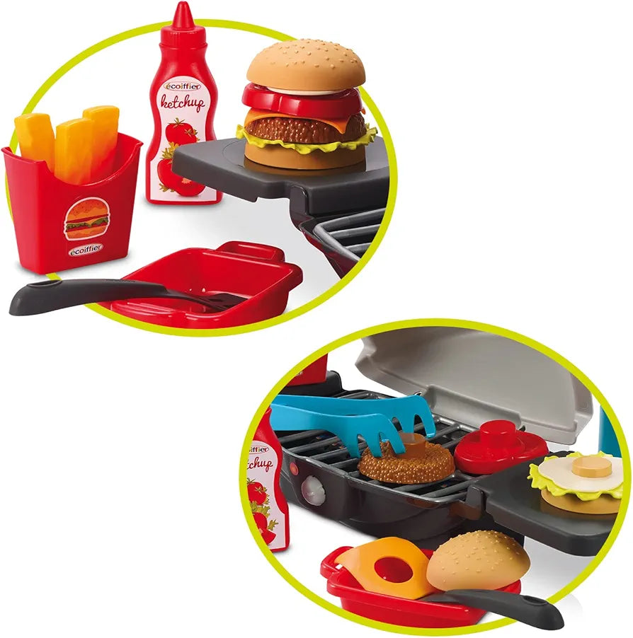 Ecoiffier BBQ Burger Grill Set 19 Pieces (Made in France)
