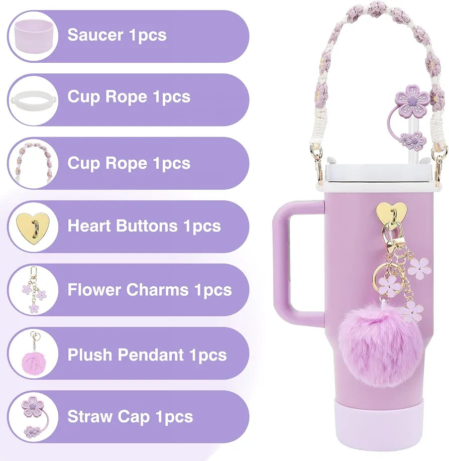 Pastel Purple Stanley Cup Accessories Set
