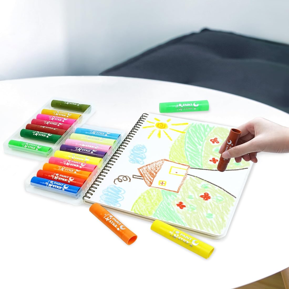 Tempera Paint Sticks,12 Vibrant Colors Washable Paint Sticks For Kids
