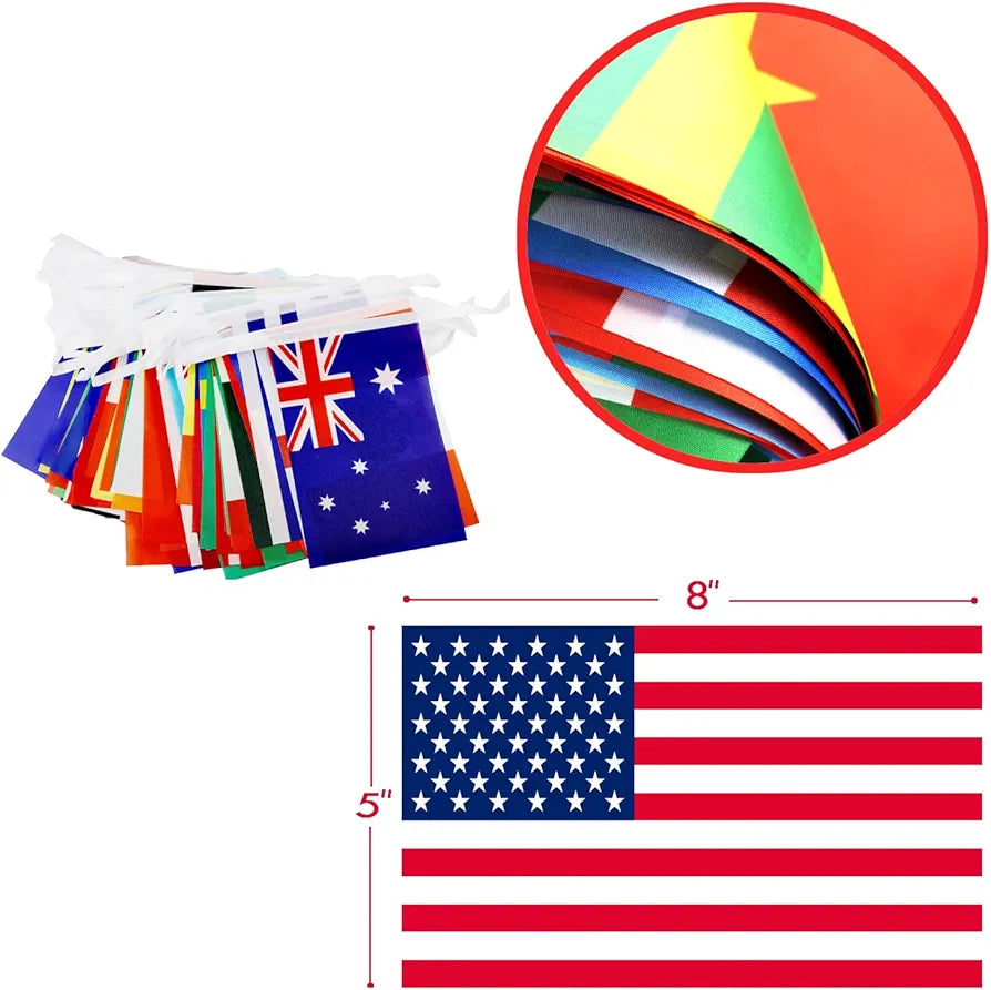 100 Countries String Flag