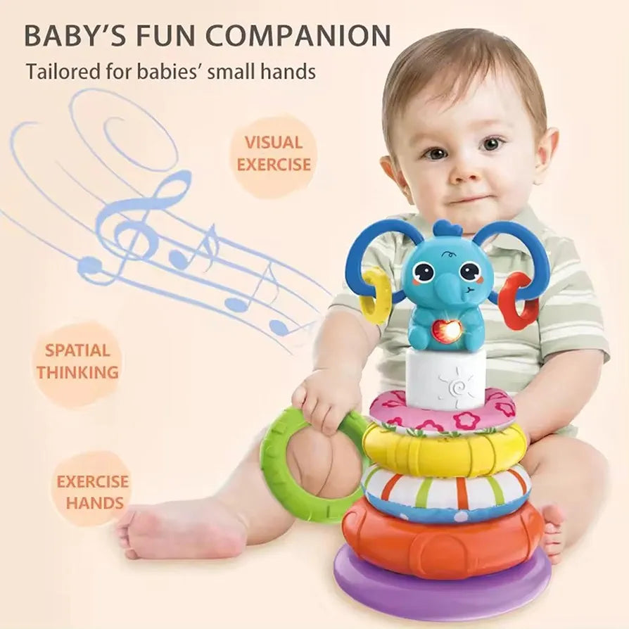 Montessori Stacking Tower with Sound & Light 🐘