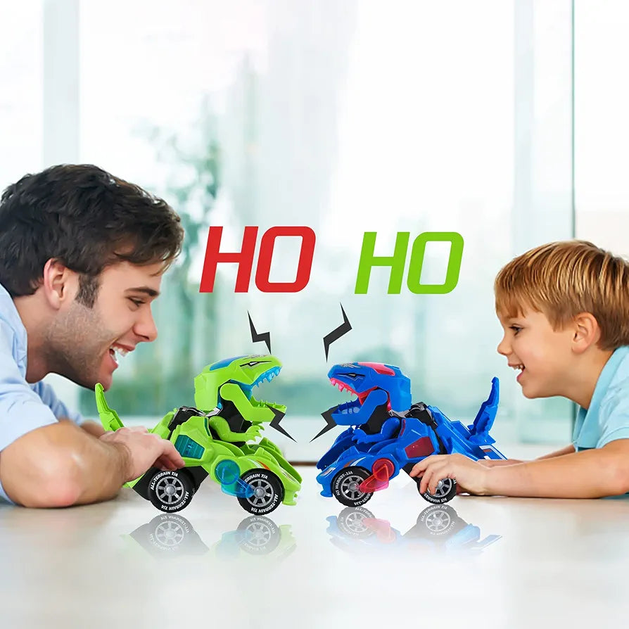 Automatic Transforming Dinosaur Car with LED Light and Music for Kids, Toddlers 3+