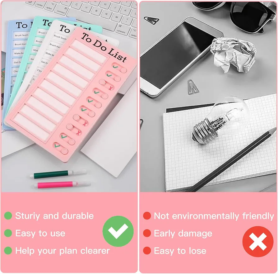 To Do List Checklist Board with Interchangeable Blank Papers