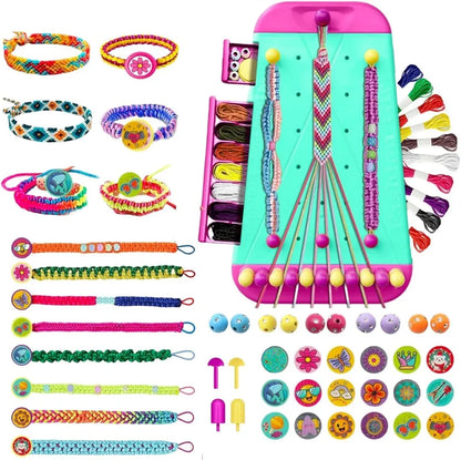 2 in 1 Friendship Bracelet Making Kit with Bracelet Loom, Beads & Threads