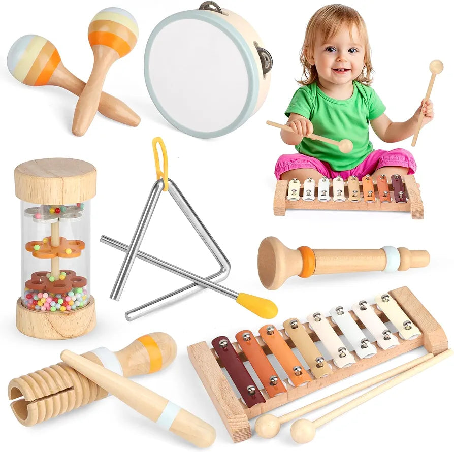 Montessori Musical Toy Set (12M+) | Baby Music Wooden Box 🎶
