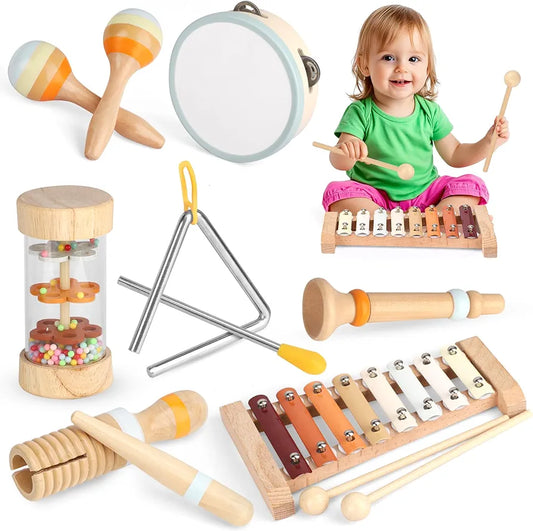Montessori Musical Toy Set (12M+) | Baby Music Wooden Box 🎶
