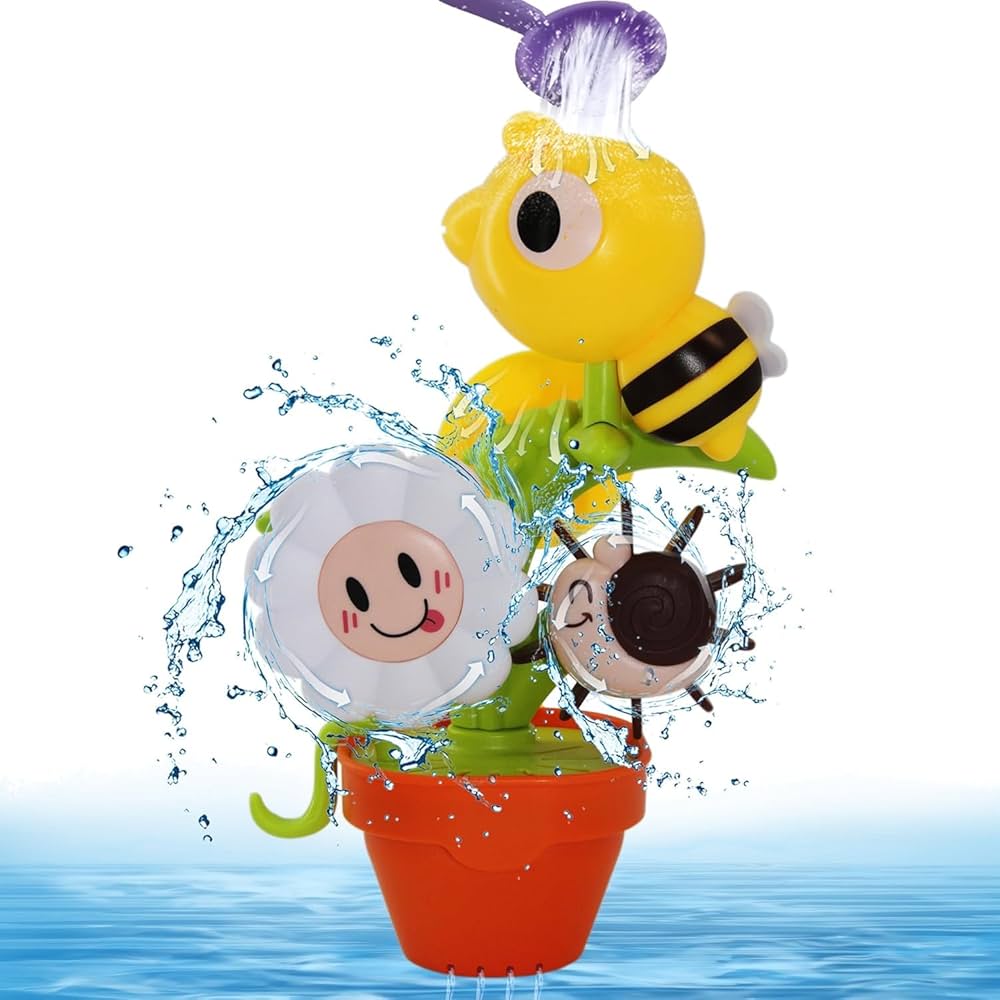 Interactive Bee & Spinning flower Water Bath Toy for Babies & Toddlers