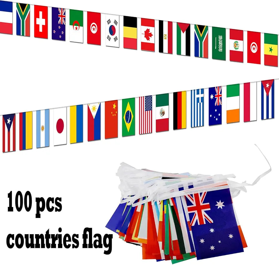 100 Countries String Flag