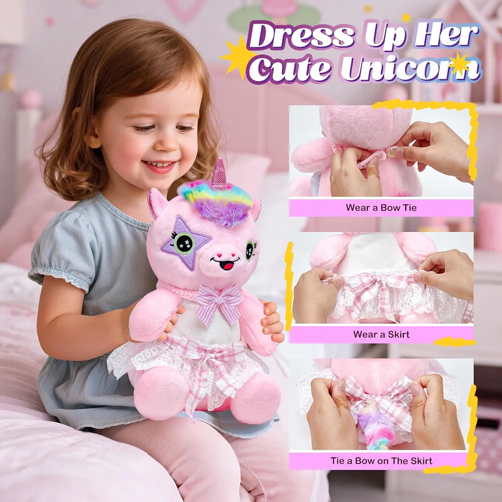 DIY Plush Doodle Pet, Decorate Your Own Unicorn Plush | Creative Craft Kit for Kids Ages 5+