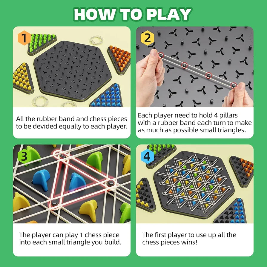 Chain Triangle Chess Strategy Board Game 2–4 Player Family Logic Game for Kids & Adults (6+ Years)