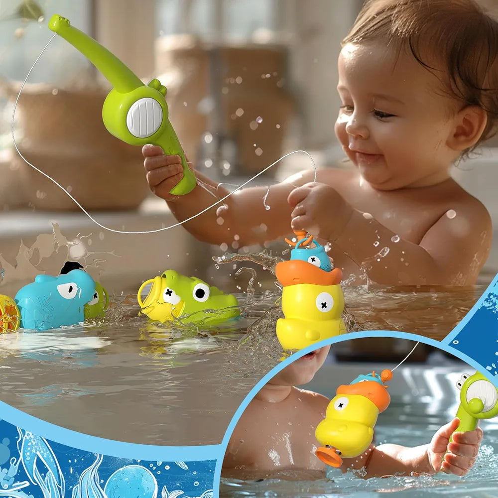 Baby Fishing Bath Toy Set – Fishing Rod, Net & Floating Water Toys for Toddlers 18M+