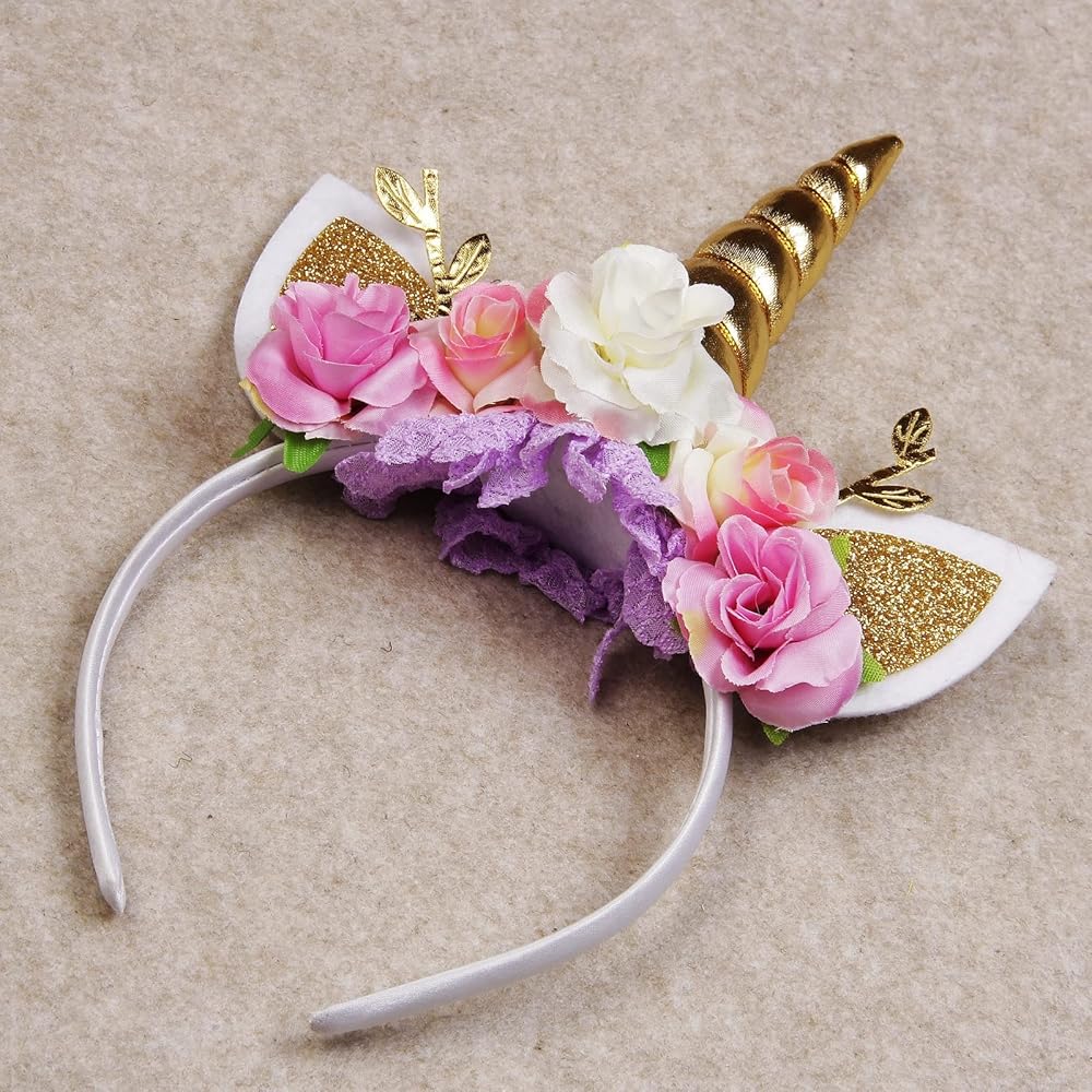 Unicorn Horn Floral Headband