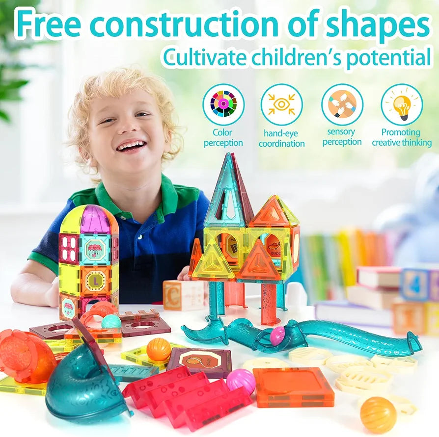 Montessori Magnetic Building Blocks 111 Pieces
