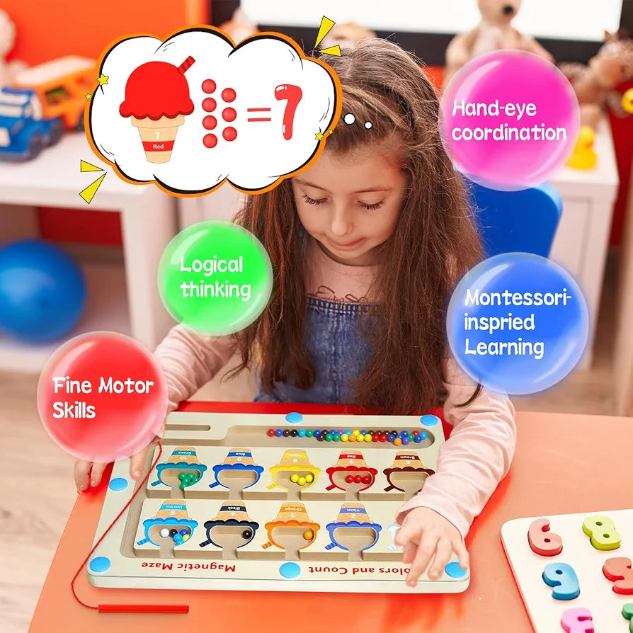 Magnetic Color and Number Maze
