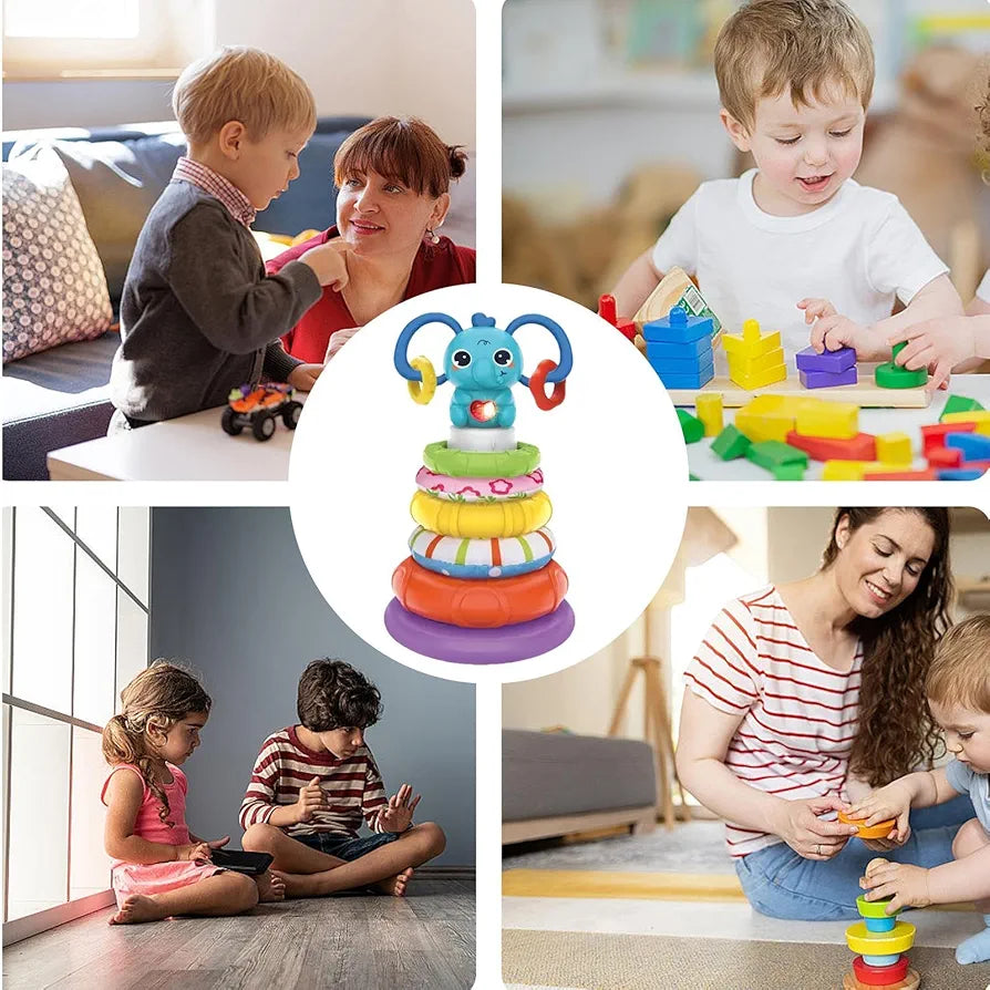 Montessori Stacking Tower with Sound & Light 🐘