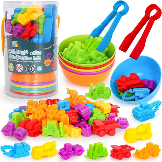 Transportation Counting and Color Sorting Toys for Toddlers