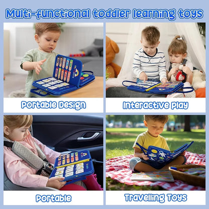 Montessori Busy Book – 10 Removable Learning Activities & Whiteboard | Fine Motor Skills Toy 1-4 Years