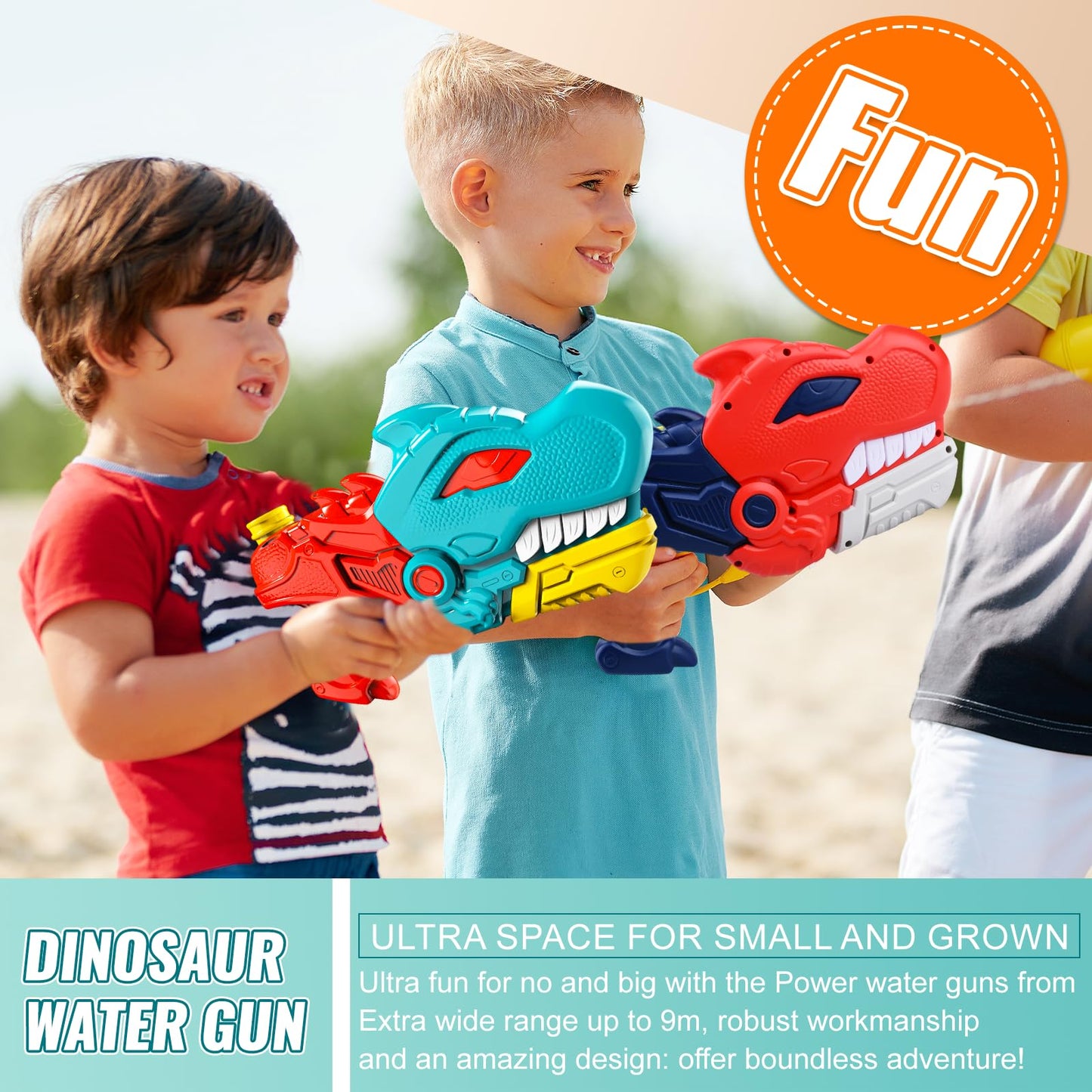 2-Pack Dino Blast Water Guns  (600ml)
