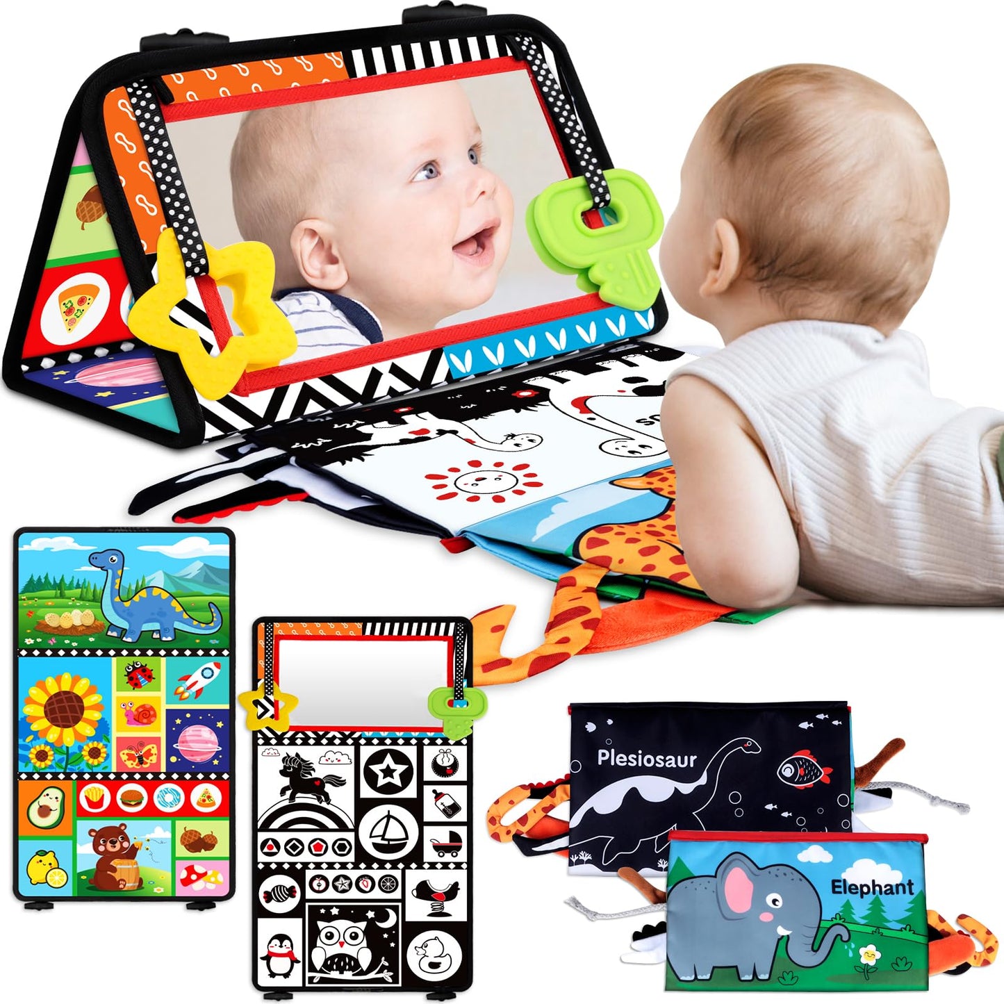 Baby Mirror Tummy Time Book