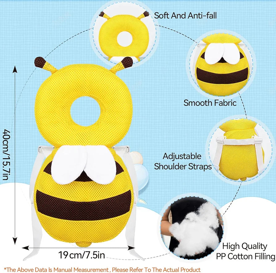 Baby Headguard Honey bee Safety Cushion - Back Protection Pillow for 4-36 Months