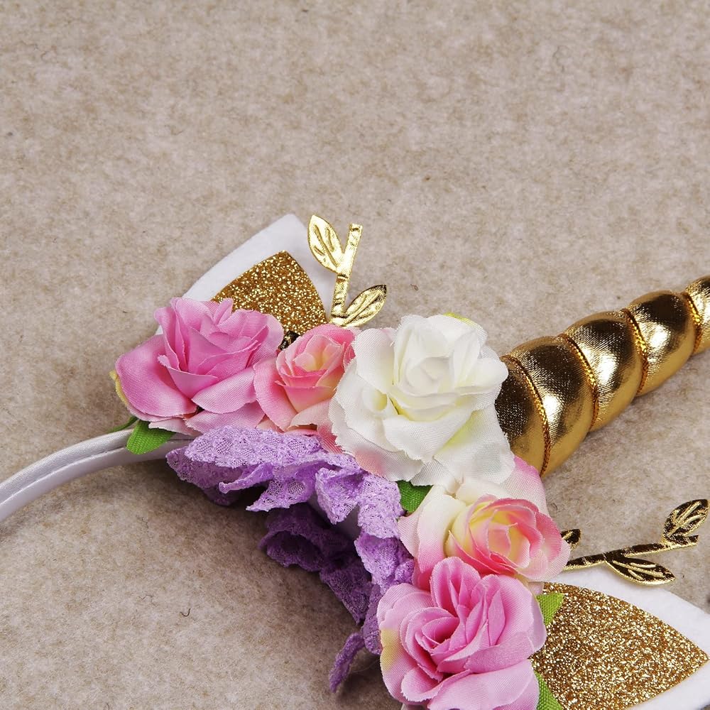 Unicorn Horn Floral Headband