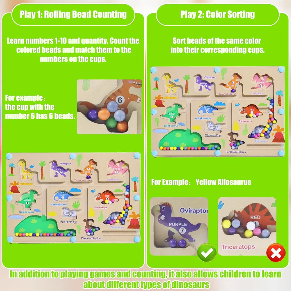 Magnetic Dinosaur Color & Number Maze