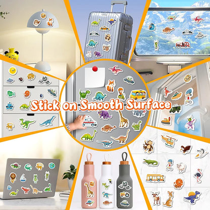Reusable Sticker Activity Books 4 Pack + Marker Montessori Travel Toy for Toddlers