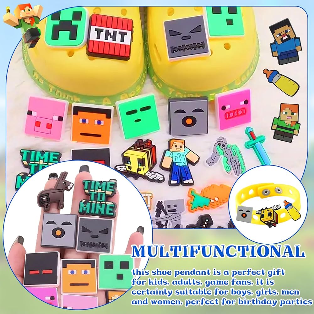 Minecraft Shoe Charms Set 10pcs (Random Designs)