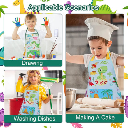 Kids Dinosaur Apron with Pockets