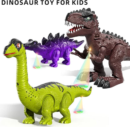 3 Pack Electrical Walking Dinosaur for Toddlers 3-4 3-5 Years with Sound and Light Up