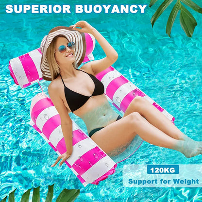 4-in-1 Inflatable Water Hammock Set with Pump (Pack of 2) – Pool & Beach Floating Loungers