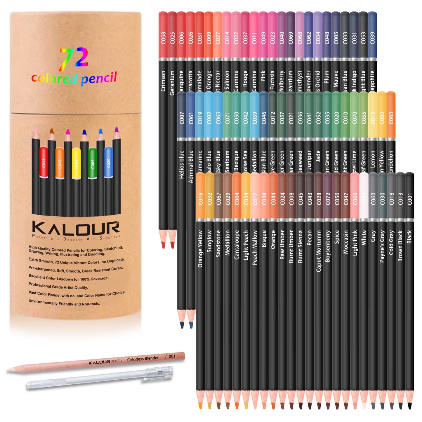 KALOUR Colored Pencils Set of 72 Colors