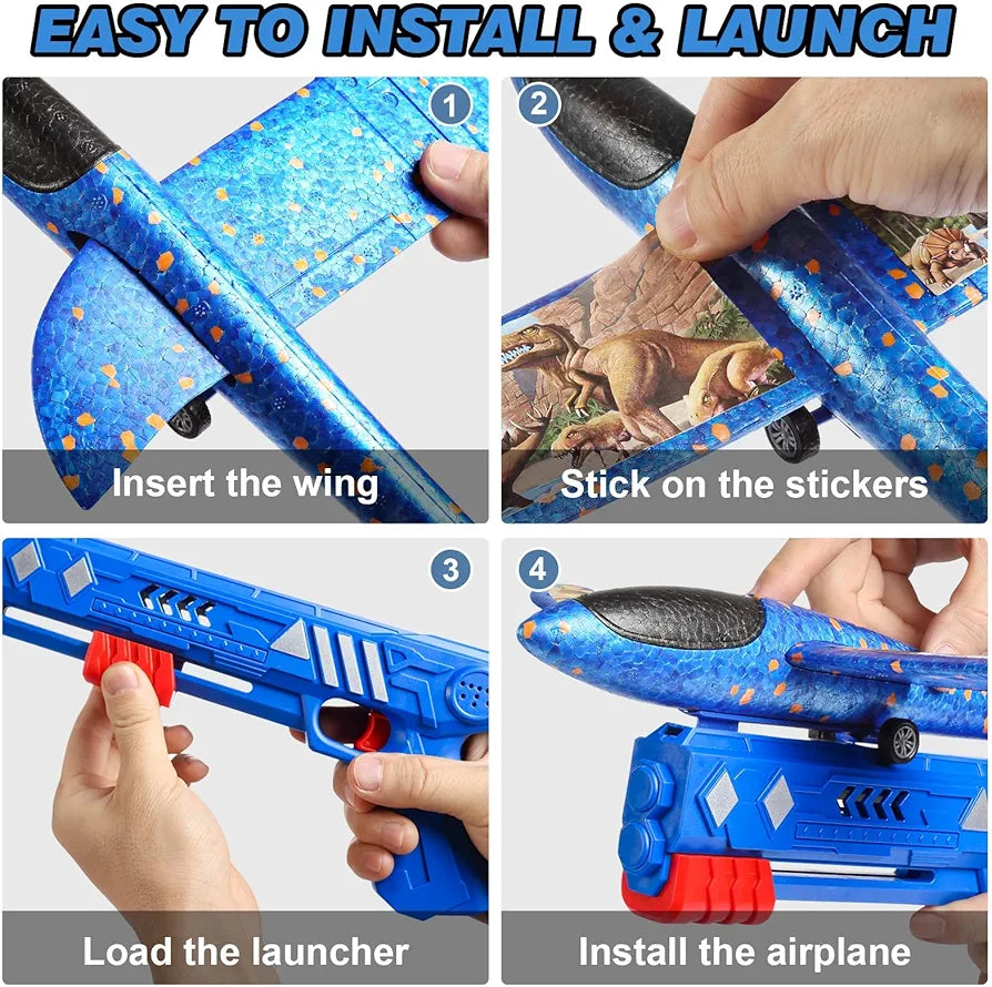 3 pack Plane Launcher, Outdoor interactive toy