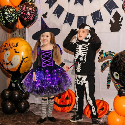 Deluxe Light-Up Purple Witch Costume Set