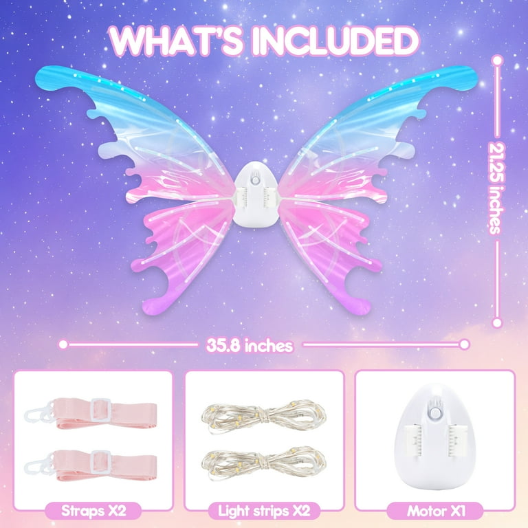 Fairy Glowing LED Butterfly Wings for Girls 🦋