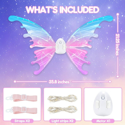 Fairy Glowing LED Butterfly Wings for Girls 🦋