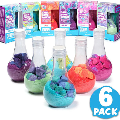 Tub Works Kids Bath Bomb Potion 6 Pack, Foams & Bubbles