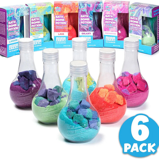 Tub Works Kids Bath Bomb Potion 6 Pack, Foams & Bubbles