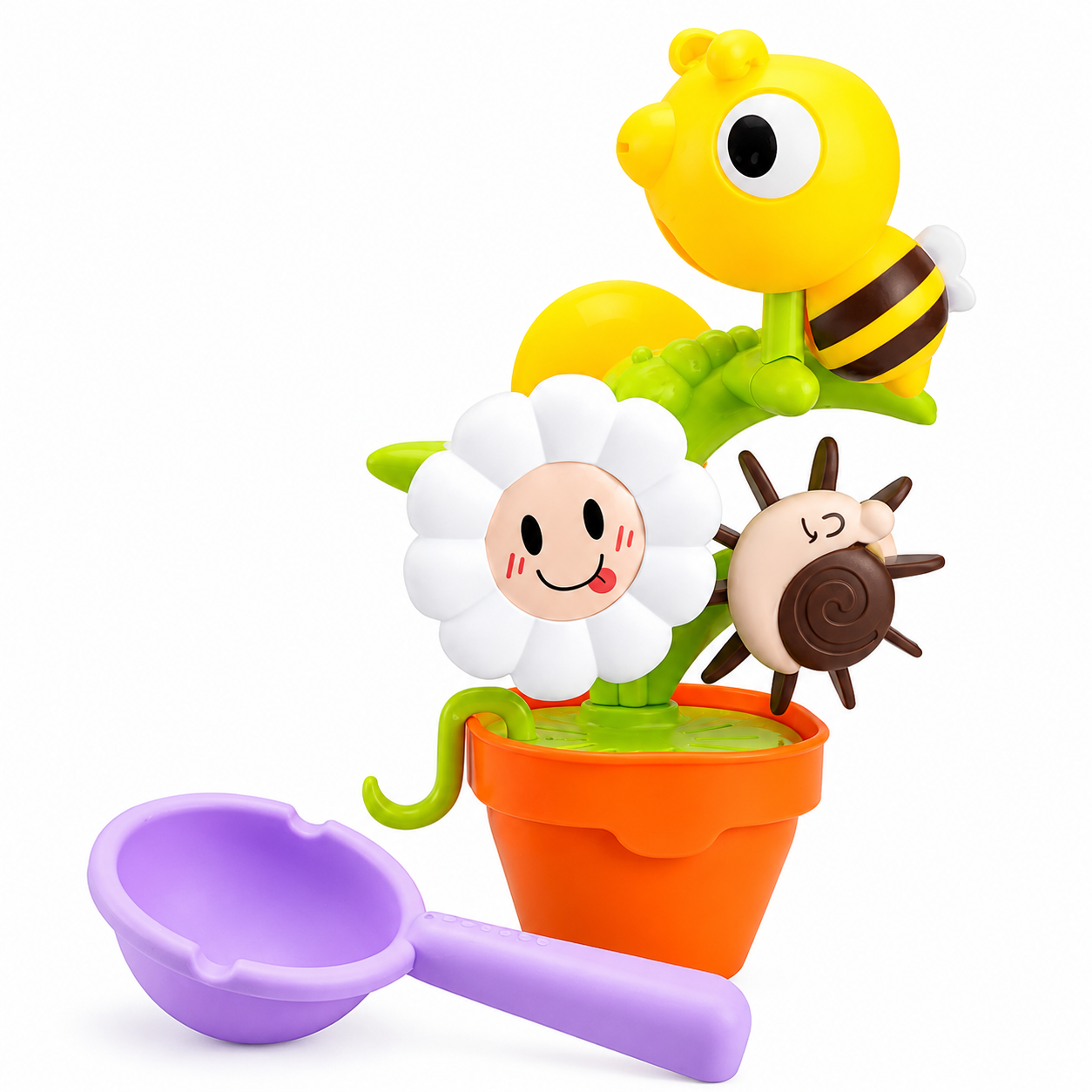 Interactive Bee & Spinning flower Water Bath Toy for Babies & Toddlers