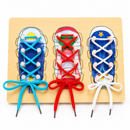 Montessori Shoelace Learning Board Fine Motor Skills & Shoe Tying Practice