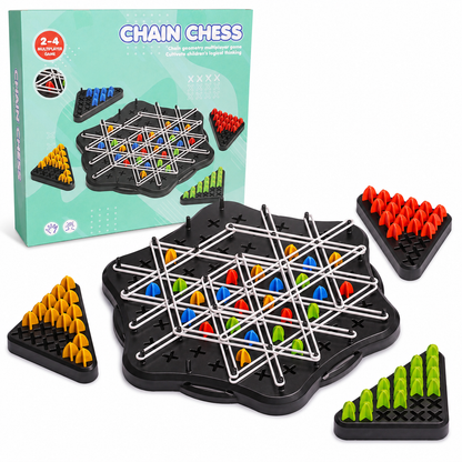 Chain Triangle Chess Strategy Board Game 2–4 Player Family Logic Game for Kids & Adults (6+ Years)