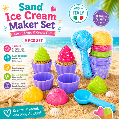 Premium Sand Cupcake & Ice Cream Maker Set | Made in Italy 🇮🇹