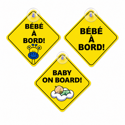 Baby On Board Warning Car Sign™ Pack of 3