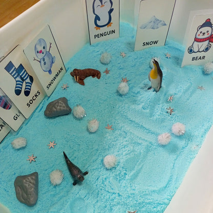 Winter Theme Sensory Kit + Vocabulary Cards 🐧❄️