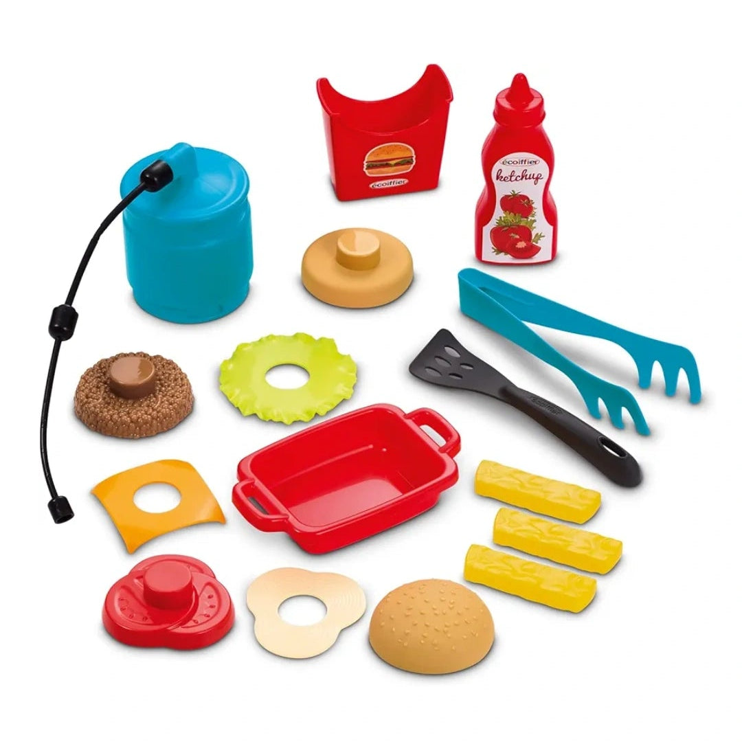 Ecoiffier BBQ Burger Grill Set 19 Pieces (Made in France)